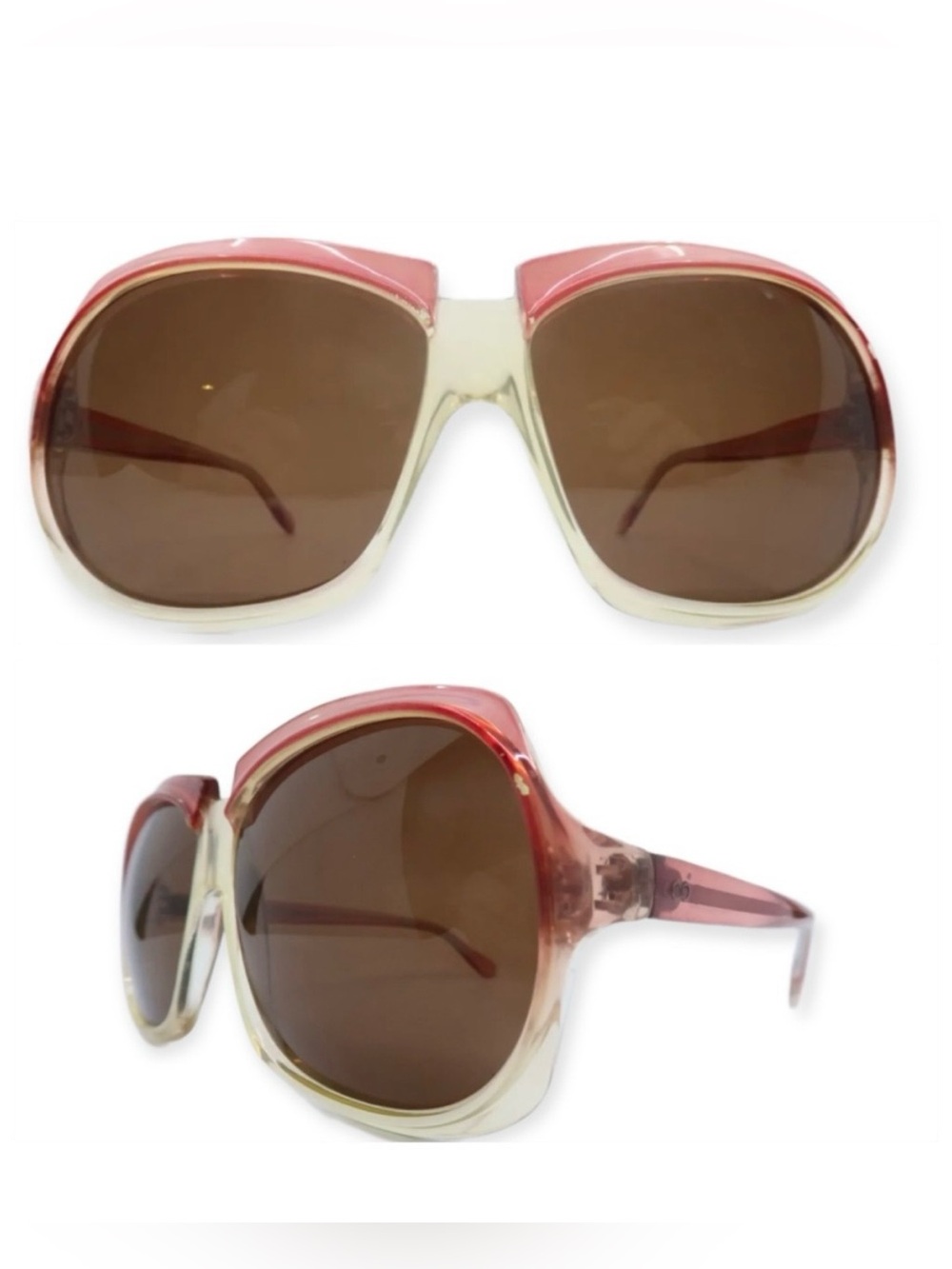 1970’s Large Oversized Mod Look Sunglasses‎ in Pink & Clear